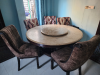 Six Chairs Modern Round Dining Table with 20mm Stone Top